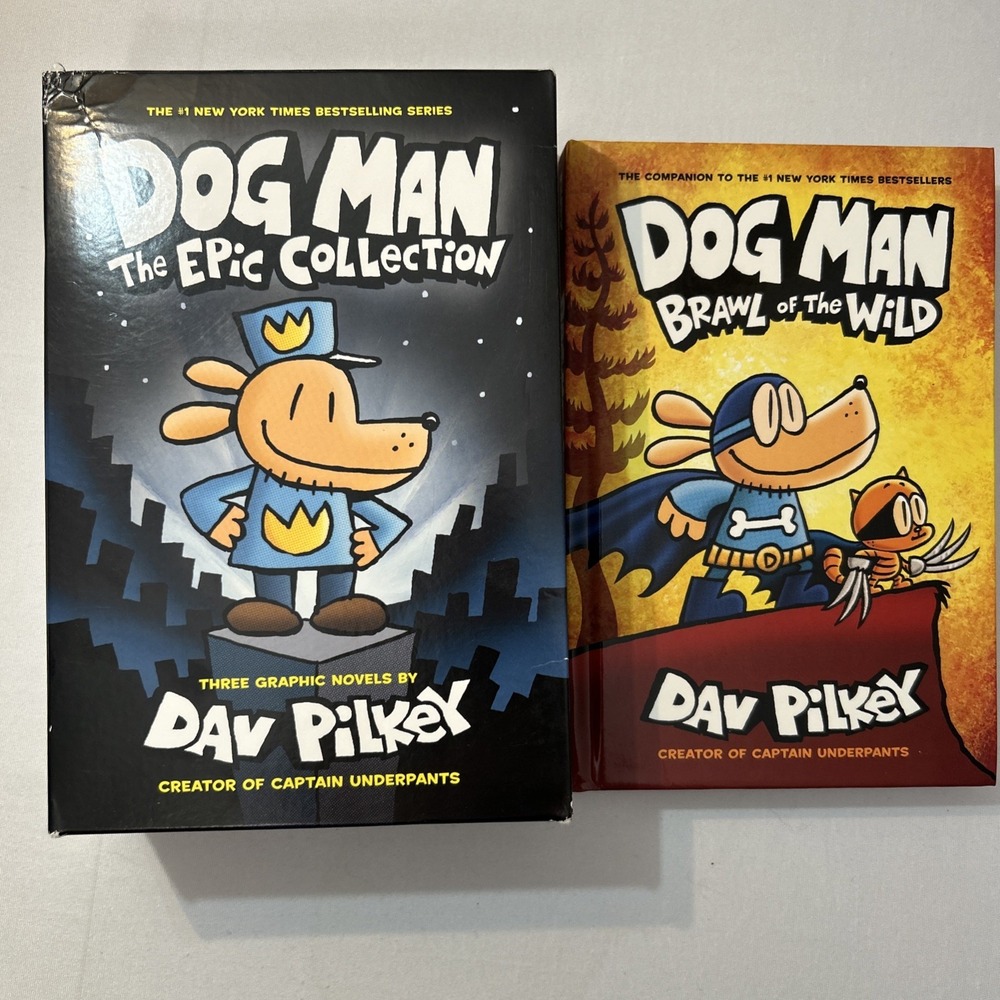 Dog Man: the Epic Collection - Books #1-3  & 6(Hard Cover) by Dav Pilkey Box Set